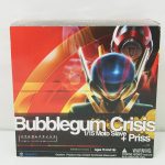 バブルガムクライシス 1/15 モト・スレイヴとプリスの外箱正面。ヘルメットのイラストが入ります。