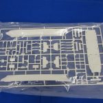 袋入りのランナー。船体と甲板の大型パーツが未切り離しのまま並ぶ。