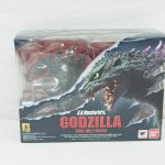 S.H.MonsterArts ゴジラ2000ミレニアムの外箱表面。窓越しに本体が見える。