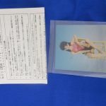説明書と完成見本の写真。組み立ての注意が書かれています。