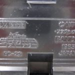 本体裏のクローム部品に入った刻印。GC-22とメーカー名、1985の年号が読めます。
