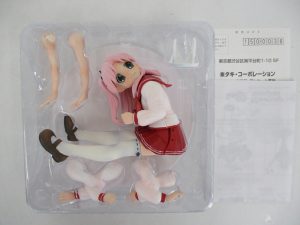 トレイに収まった本体と交換用の腕・脚、説明書。