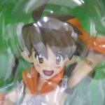 窓越しに本体の上半身を撮影。オレンジ色の衣装と表情が確認できます。