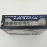 外箱の上面。『A.E.U.G. ASSAULT CRUISER ARGAMA』の表記と窓