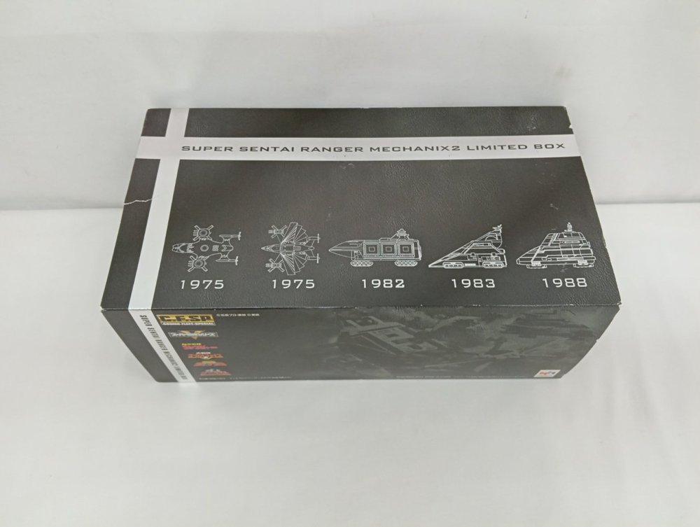外箱の上面。『SUPER SENTAI RANGER MECHANIX2 LIMITED BOX』とメカの線画、年号