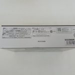 商品箱の側面。注意書きとバーコード