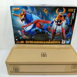 商品の外箱と輸送箱を重ねたところ。外箱に『GX-100 GAIKING & DAIKUMARYU』のロゴ