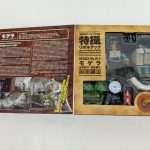 外箱のふたを開いたところ。解説と、窓越しのフィギュアと付属品