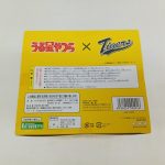 箱の底面。うる星やつら×Tigersのロゴ、注意書きとバーコード