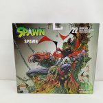 外箱の背面。キャラクターのイラストと「SPAWN」の表記があります。