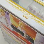 外箱の側面の拡大。キャラクターの絵と英語・フランス語の表記があります。