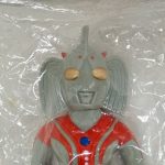 袋ごしにソフビの顔を近づいて写したところ