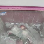 商品箱の窓からフィギュアを上から写した写真。袋に包まれた本体