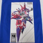 ハセガワ 1/100 マイザー・デルタの外箱正面。ピンクと紫の機体のイラストです。