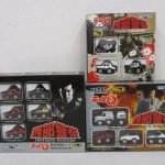 同じ出品の3箱を並べた正面。右上の箱が本商品のチョロQ 西部警察セット No.3 です。