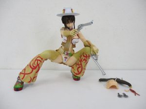レヴィ カウガールver.の全身。白い帽子をかぶり、リボルバーを構えています。