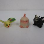 箱から出した小さな3体を並べて撮影。