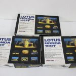 同じ商品の外箱3箱を並べて撮影。LOTUS HONDA 100T と Pocket Racer、ABC HOBBY の印字があります。