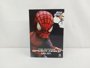 外箱の正面。『EGG Attack』『THE AMAZING SPIDER-MAN 2』『EAA-001』の文字とスパイダーマンの絵