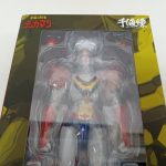 外箱の窓部分の拡大。テッカマンのフィギュアと『宇宙の騎士テッカマン』のロゴ