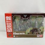 外箱の正面。『ROBOT魂』『NZ-666 KSHATRIYA』の文字と窓越しの本体