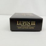 外箱の短い側面。『LUPIN III GUN ACTION ZIPPO』の表記