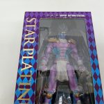 外箱の窓から見えるフィギュアのアップ。『STAR PLATINUM』の文字