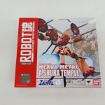 外箱の正面。赤いROBOT魂のロゴとアシュラ・テンプルの機体の絵、エルガイムのロゴ