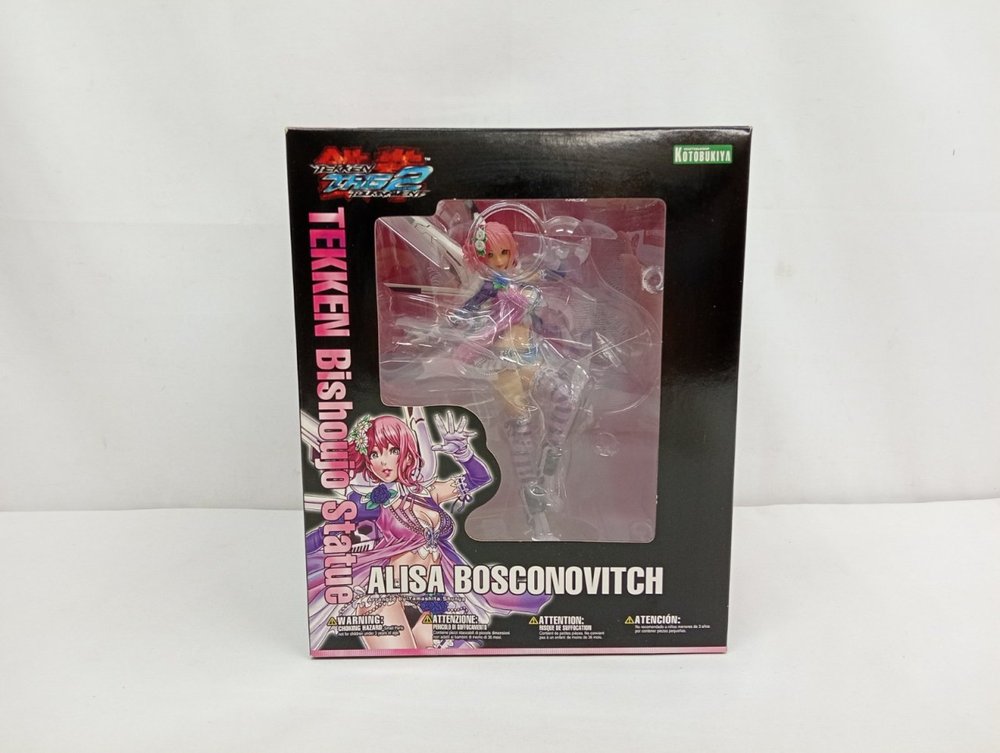外箱の正面。『TEKKEN Bishoujo Statue』『ALISA BOSCONOVITCH』の表記と窓から見えるフィギュア