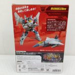 外箱の背面。ロボットとジェット機の写真と説明文